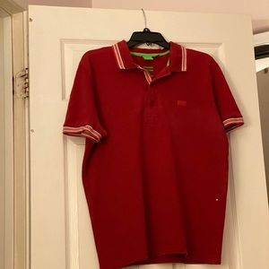 Hugo boss polo shirt ! Dark red , size large !